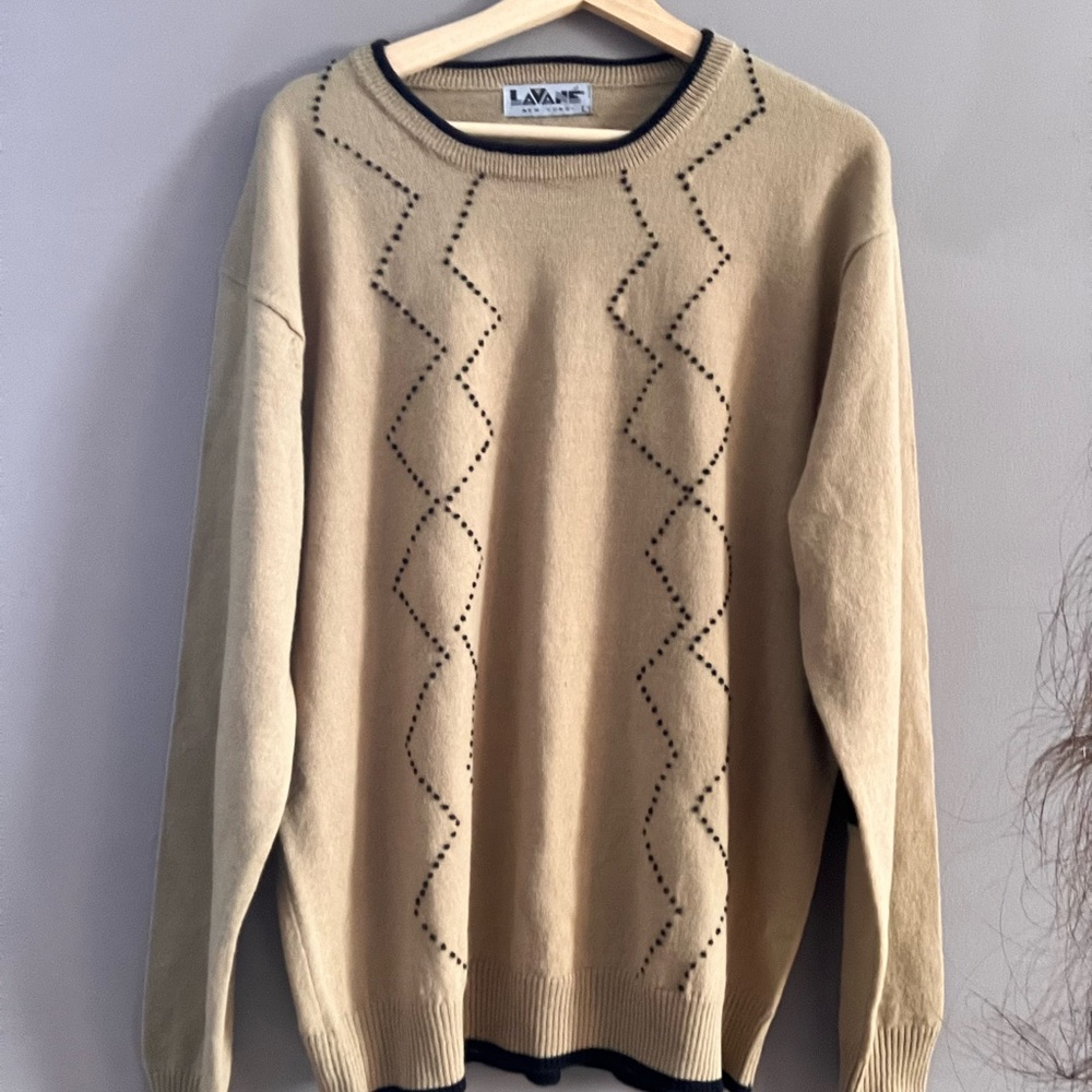 vintage Lavane Men's Coogi style zig zag long sleeve sweater size large